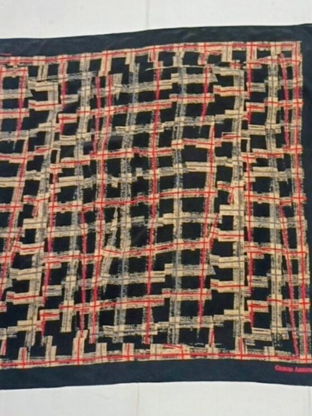 ❤️GIORGIO ARMANI MADE IN ITALY SILK SCARF PIANO SHAWL 33x32